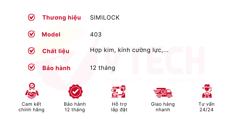 Chính sách bảo hành khóa Similock