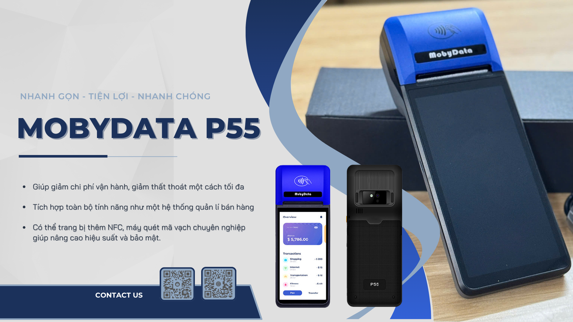 Máy Pos cầm tay MOBYDATA P55